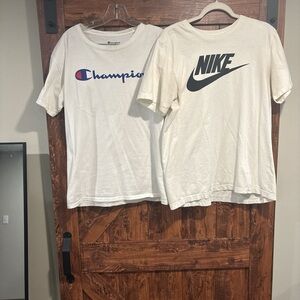 Nike Cream Short Sleeve Tee with Black Logo